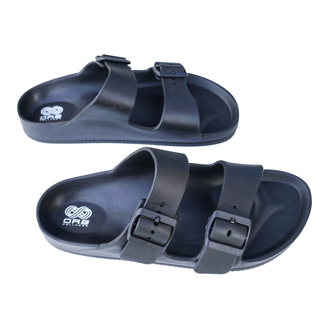 LADIES' ORTHOTIC BEACH SANDAL WITH ARCH SUPPORT (BLACK)